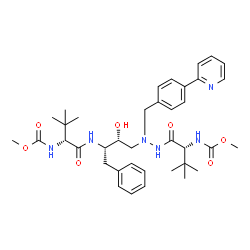 ChemSpider 2D Image | Methyl {(5R,10R,11S,14R)-11-benzyl-10-hydroxy-15,15-dimethyl-5-(2-methyl-2-propanyl)-3,6,13-trioxo-8-[4-(2-pyridinyl)benzyl]-2-oxa-4,7,8,12-tetraazahexadecan-14-yl}carbamate (non-preferred name) | C38H52N6O7