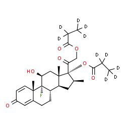 ChemSpider 2D Image | (11beta,16beta)-9-Fluoro-11-hydroxy-16-methyl-3,20-dioxopregna-1,4-diene-17,21-diyl di(~2~H_5_)propanoate | C28H27D10FO7
