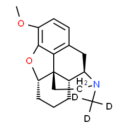 ChemSpider 2D Image | (5alpha)-3-Methoxy-17-(~2~H_3_)methyl-4,5-epoxymorphinan | C18H20D3NO2