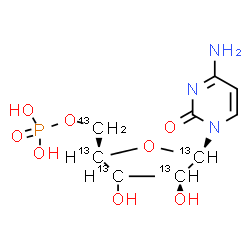 ChemSpider 2D Image | 4-Amino-1-[(3xi)-5-O-(~13~C_5_)phosphono-beta-D-threo-pentofuranosyl]-2(1H)-pyrimidinone | C413C5H14N3O8P