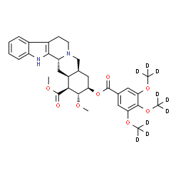 ChemSpider 2D Image | Methyl (3beta,16beta,17alpha,18beta,20alpha)-17-methoxy-18-({3,4,5-tris[(~2~H_3_)methyloxy]benzoyl}oxy)yohimban-16-carboxylate | C32H29D9N2O8