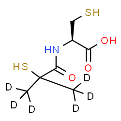 ChemSpider 2D Image | N-[2-(~2~H_3_)Methyl-2-sulfanyl(~2~H_3_)propanoyl]-L-cysteine | C7H7D6NO3S2