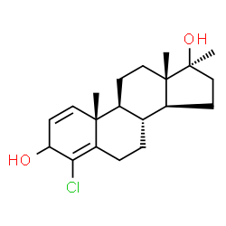 ChemSpider 2D Image | (17beta)-4-Chloro-17-methylandrosta-1,4-diene-3,17-diol | C20H29ClO2