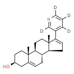 ChemSpider 2D Image | (3beta)-17-[(~2~H_4_)-3-Pyridinyl]androsta-5,16-dien-3-ol | C24H27D4NO