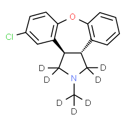 ChemSpider 2D Image | (3aR,12bR)-5-Chloro-2-(~2~H_3_)methyl(1,1,3,3-~2~H_4_)-2,3,3a,12b-tetrahydro-1H-dibenzo[2,3:6,7]oxepino[4,5-c]pyrrole | C17H9D7ClNO