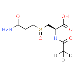ChemSpider 2D Image | 3-[(3-Amino-3-oxopropyl)sulfinyl]-N-(~2~H_3_)ethanoyl-L-alanine | C8H11D3N2O5S