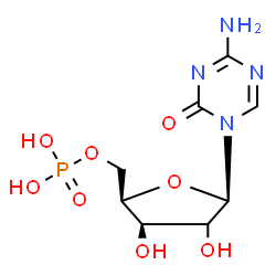 ChemSpider 2D Image | 4-Amino-1-[(2xi)-5-O-phosphono-beta-D-threo-pentofuranosyl]-1,3,5-triazin-2(1H)-one | C8H13N4O8P