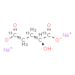 ChemSpider 2D Image | Disodium (2S)-2-hydroxy(~13~C_5_)pentanedioate | 13C5H6Na2O5