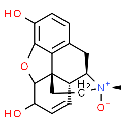 ChemSpider 2D Image | (1S,4R,5R,17R)-4-Methyl-12-oxa-4-azapentacyclo[9.6.1.0~1,13~.0~5,17~.0~7,18~]octadeca-7(18),8,10,15-tetraene-10,14-diol 4-oxide | C17H19NO4