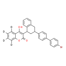ChemSpider 2D Image | 3-[3-(4'-Bromo-4-biphenylyl)-1,2,3,4-tetrahydro-1-naphthalenyl]-4-hydroxy(~2~H_4_)-2H-chromen-2-one | C31H19D4BrO3