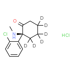 ChemSpider 2D Image | (2S)-2-(2-Chlorophenyl)-2-(methylamino)(3,3,4,4,5,5-~2~H_6_)cyclohexanone hydrochloride (1:1) | C13H11D6Cl2NO