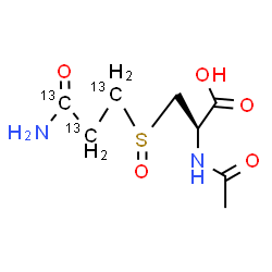 ChemSpider 2D Image | N-Acetyl-3-{[3-amino-3-oxo(~13~C_3_)propyl]sulfinyl}-L-alanine | C513C3H14N2O5S