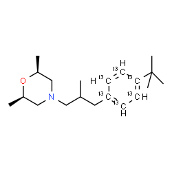 ChemSpider 2D Image | (2R,6S)-2,6-Dimethyl-4-{2-methyl-3-[4-(2-methyl-2-propanyl)(~13~C_6_)phenyl]propyl}morpholine | C1413C6H33NO