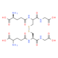 ChemSpider 2D Image | 2-Amino-5-({(2R)-3-[(2-{[(4S)-4-amino-4-carboxybutanoyl]amino}-3-[(carboxymethyl)amino]-3-oxopropyl)disulfanyl]-1-[(carboxymethyl)amino]-1-oxo-2-propanyl}amino)-5-oxopentanoic acid (non-preferred name
) | C20H32N6O12S2