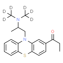 ChemSpider 2D Image | 1-[10-(2-{Bis[(~2~H_3_)methyl]amino}propyl)-10H-phenothiazin-2-yl]-1-propanone | C20H18D6N2OS
