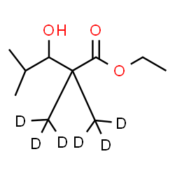 ChemSpider 2D Image | Ethyl 3-hydroxy-4-methyl-2,2-bis[(~2~H_3_)methyl]pentanoate | C10H14D6O3