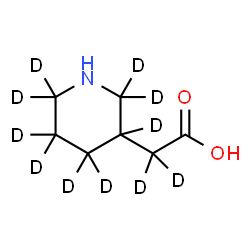 ChemSpider 2D Image | (2,2,3,4,4,5,5,6,6-~2~H_9_)-3-Piperidinyl(~2~H_2_)acetic acid | C7H2D11NO2