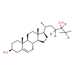 ChemSpider 2D Image | (3beta)-(23,23,24,25-~2~H_4_)Cholest-5-ene-3,24-diol | C27H42D4O2