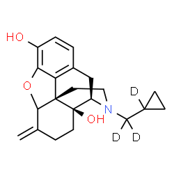 ChemSpider 2D Image | 17-[(1-~2~H)Cyclopropyl(~2~H_2_)methyl]-6-methylene-4,5-epoxymorphinan-3,14-diol | C21H22D3NO3