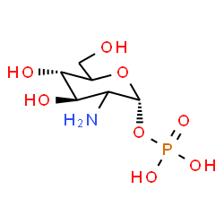 ChemSpider 2D Image | 2-Amino-2-deoxy-1-O-phosphono-alpha-D-threo-hexopyranose | C6H14NO8P