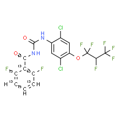 ChemSpider 2D Image | N-{[2,5-Dichloro-4-(1,1,2,3,3,3-hexafluoropropoxy)phenyl]carbamoyl}-2,6-difluoro(carbonyl-~13~C_7_)benzamide | C1013C7H8Cl2F8N2O3