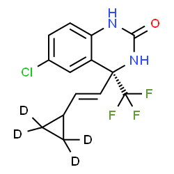 ChemSpider 2D Image | (4S)-6-Chloro-4-{(E)-2-[(2,2,3,3-~2~H_4_)cyclopropyl]vinyl}-4-(trifluoromethyl)-3,4-dihydro-2(1H)-quinazolinone | C14H8D4ClF3N2O