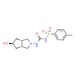 ChemSpider 2D Image | N-{[(3aR,5s,6aS)-5-Hydroxyhexahydrocyclopenta[c]pyrrol-2(1H)-yl]carbamoyl}-4-methylbenzenesulfonamide | C15H21N3O4S
