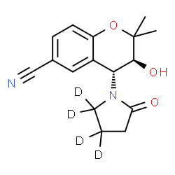 ChemSpider 2D Image | (3S,4R)-3-Hydroxy-2,2-dimethyl-4-[2-oxo(4,4,5,5-~2~H_4_)-1-pyrrolidinyl]-6-chromanecarbonitrile | C16H14D4N2O3