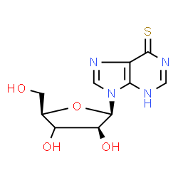 ChemSpider 2D Image | 9-[(3xi)-beta-D-threo-Pentofuranosyl]-3,9-dihydro-6H-purine-6-thione | C10H12N4O4S