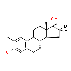 ChemSpider 2D Image | (17beta)-2-Methyl(16,16,17-~2~H_3_)estra-1,3,5(10)-triene-3,17-diol | C19H23D3O2