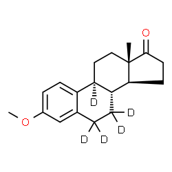 ChemSpider 2D Image | 3-Methoxy(6,6,7,7,9-~2~H_5_)estra-1(10),2,4-trien-17-one | C19H19D5O2