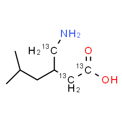 ChemSpider 2D Image | 3-[Amino(~13~C)methyl]-5-methyl(1,2-~13~C_2_)hexanoic acid | C513C3H17NO2
