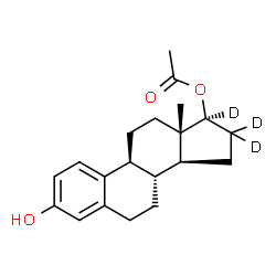 ChemSpider 2D Image | (17beta)-3-Hydroxy(16,16,17-~2~H_3_)estra-1(10),2,4-trien-17-yl acetate | C20H23D3O3