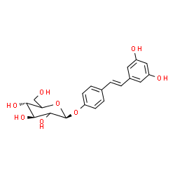ChemSpider 2D Image | 4-[(E)-2-(3,5-Dihydroxyphenyl)vinyl]phenyl beta-D-threo-hexopyranoside | C20H22O8