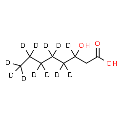 ChemSpider 2D Image | 3-Hydroxy(3,4,4,5,5,6,6,7,7,8,8,8-~2~H_12_)octanoic acid | C8H4D12O3
