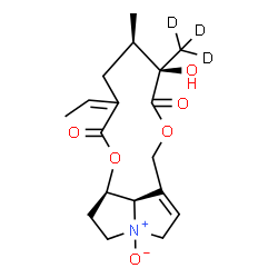 ChemSpider 2D Image | (5R,6R,14aR,14bR)-3-Ethylidene-6-hydroxy-5-methyl-6-(~2~H_3_)methyl-3,4,5,6,9,11,13,14,14a,14b-decahydro[1,6]dioxacyclododecino[2,3,4-gh]pyrrolizine-2,7-dione 12-oxide | C18H22D3NO6