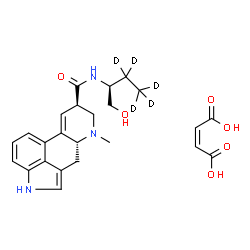ChemSpider 2D Image | (8beta)-N-[(2S)-1-Hydroxy(3,3,4,4,4-~2~H_5_)-2-butanyl]-6-methyl-9,10-didehydroergoline-8-carboxamide (2Z)-2-butenedioate (1:1) | C24H24D5N3O6