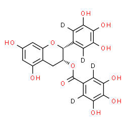 ChemSpider 2D Image | (2R,3R)-5,7-Dihydroxy-2-[3,4,5-trihydroxy(~2~H_2_)phenyl]-3,4-dihydro-2H-chromen-3-yl 3,4,5-trihydroxy(~2~H_2_)benzoate | C22H14D4O11