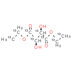 ChemSpider 2D Image | Bis[(~13~C_2_)ethyl] (2R,3R)-2,3-dihydroxy(~13~C_4_)butanedioate | 13C8H14O6