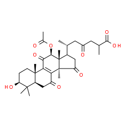 ChemSpider 2D Image | (3beta,12beta,17xi)-12-Acetoxy-3-hydroxy-7,11,15,23-tetraoxolanost-8-en-26-oic acid | C32H44O9