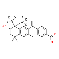 ChemSpider 2D Image | 4-(1-{7-Hydroxy-3,5,5-trimethyl-8,8-bis[(~2~H_3_)methyl]-5,6,7,8-tetrahydro-2-naphthalenyl}vinyl)benzoic acid | C24H22D6O3