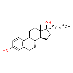 ChemSpider 2D Image | (17alpha)-(20,21-~13~C_2_)-19-Norpregna-1,3,5(10)-trien-20-yne-3,17-diol | C1813C2H24O2