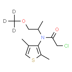 ChemSpider 2D Image | 2-Chloro-N-(2,4-dimethyl-3-thienyl)-N-{1-[(~2~H_3_)methyloxy]-2-propanyl}acetamide | C12H15D3ClNO2S