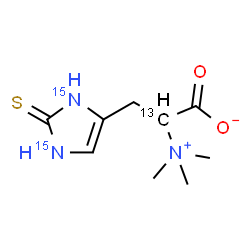 ChemSpider 2D Image | 3-[2-Thioxo(~15~N_2_)-2,3-dihydro-1H-imidazol-4-yl]-2-(trimethylammonio)(2-~13~C)propanoate | C813CH15N15N2O2S