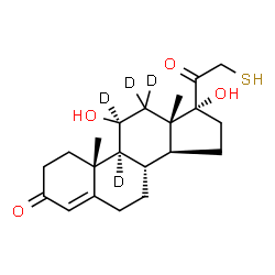 ChemSpider 2D Image | (11beta)-11,17-Dihydroxy-21-sulfanyl(9,11,12,12-~2~H_4_)pregn-4-ene-3,20-dione | C21H26D4O4S