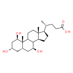 ChemSpider 2D Image | (1beta,3alpha,5beta,7beta,8xi,9xi)-1,3,7-Trihydroxycholan-24-oic acid | C24H40O5