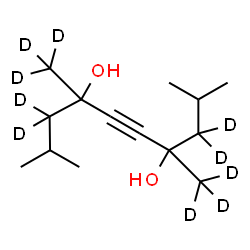 ChemSpider 2D Image | 2,9-Dimethyl-4,7-bis[(~2~H_3_)methyl](3,3,8,8-~2~H_4_)-5-decyne-4,7-diol | C14H16D10O2