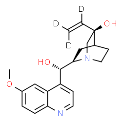 ChemSpider 2D Image | (3alpha,9S)-6'-Methoxy(10,11,11-~2~H_3_)cinchonan-3,9-diol | C20H21D3N2O3
