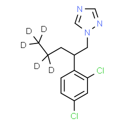 ChemSpider 2D Image | 1-[2-(2,4-Dichlorophenyl)(4,4,5,5,5-~2~H_5_)pentyl]-1H-1,2,4-triazole | C13H10D5Cl2N3