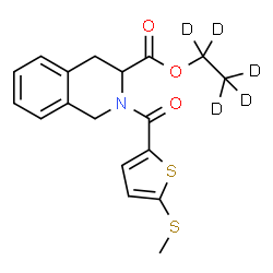 ChemSpider 2D Image | (~2~H_5_)Ethyl 2-{[5-(methylsulfanyl)-2-thienyl]carbonyl}-1,2,3,4-tetrahydro-3-isoquinolinecarboxylate | C18H14D5NO3S2